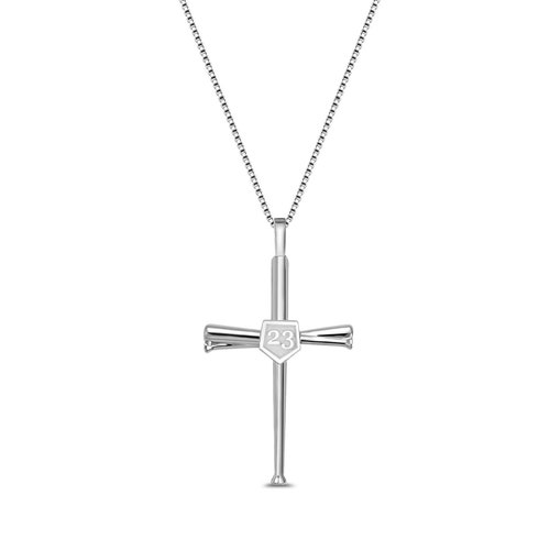 Cross Necklace Baseball Bats Athletes 