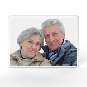 Personalized Memorial Porcelain Pictures On Ceramic Plaques, Horizontal Retangle Ceramics Images for Headstone, Ceramic Photo for Tombstone