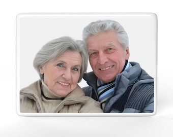 Imágenes personalizadas de porcelana conmemorativa en placas de cerámica, imágenes rectangulares horizontales de cerámica para lápidas, foto de cerámica para tumbas