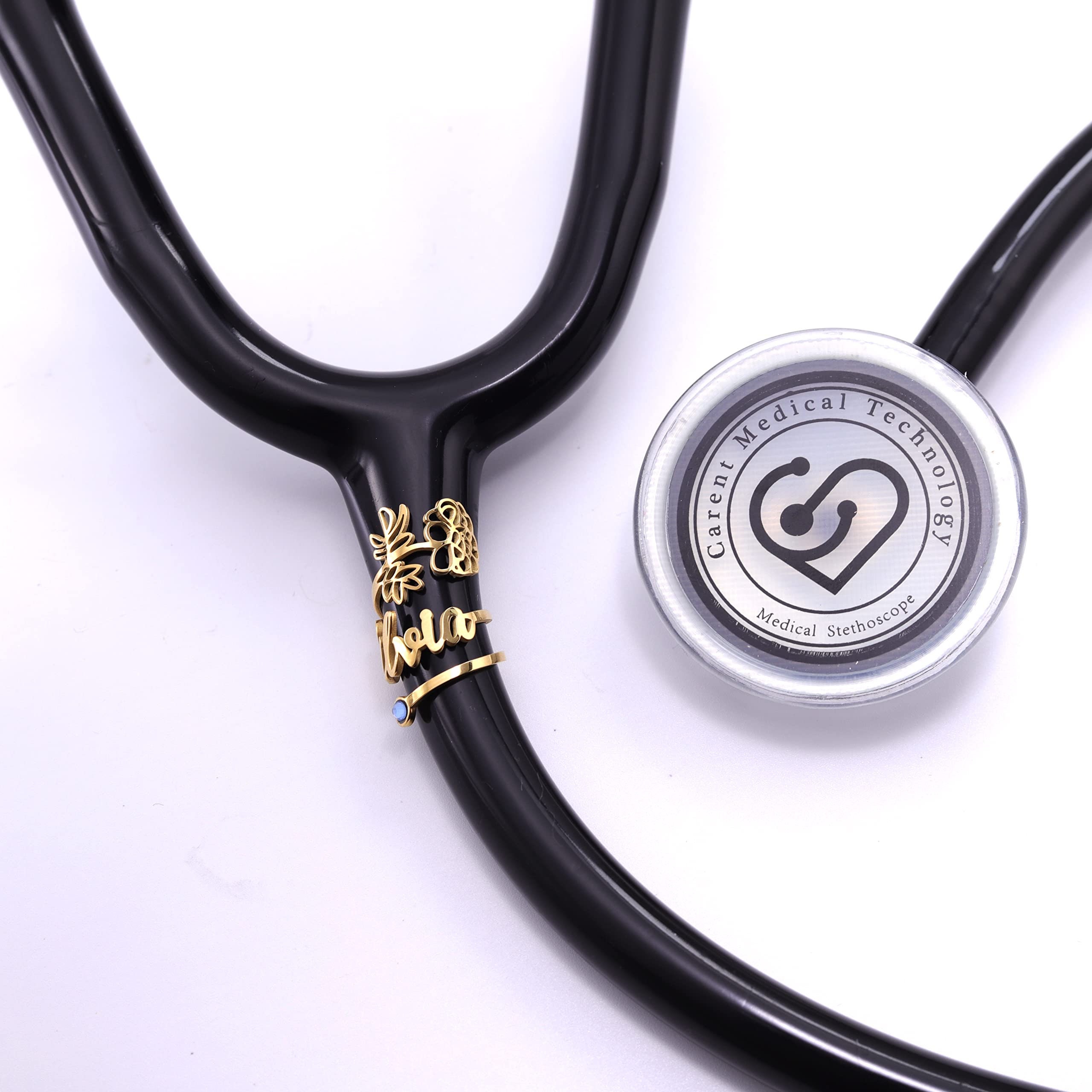 Stethoskop-Namensschild personalisiert, Stethoskop-Charms-ID-Tag mit Geburtsstein-Geburtsblume, Geschenke für Krankenschwestern, Ärzte, RN, Medizinstudenten