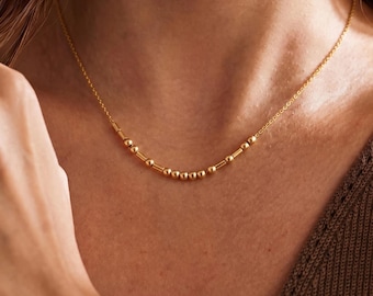Personalized Morse Code Name Necklace, Custom Necklace with Name, Hidden Message in Morse Code, Secret Message Necklace, Mothers Day Gifts