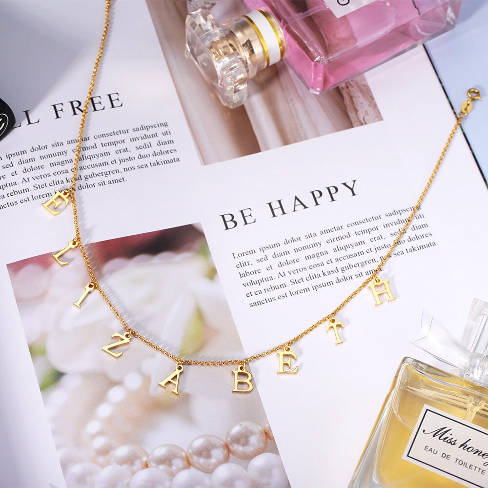 Dangle name choker necklace Clearance