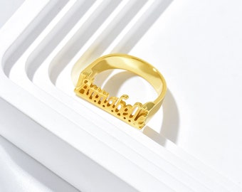 Custom Name Ring, Cursive Font Name Ring, Girlfriend Name Ring, Custom Name Jewelry, Personalized Gift For Mom, Mother's Day Gifts
