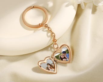 Gepersonaliseerde Hart Foto Sleutelhanger