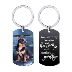 Custom Keychain with Picture, Dog Photo Keychain, Personalized Dog Memorial Gifts, Sympathy for Loss of Dog, Key Chain with Photo for Men