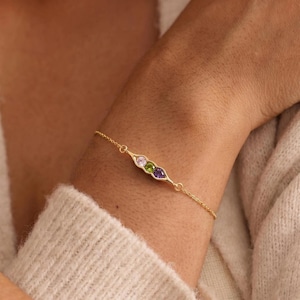 Aangepaste geboortesteenarmband, gepersonaliseerde familiearmband, oma armband, verjaardagscadeau voor haar, Moederdagcadeau voor moeder