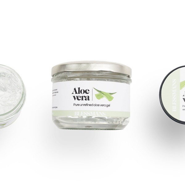 Aloe Vera Gel 99% reine, frisch hergestellte natürliche Feuchtigkeitscreme für die Haut - AntiAging-Hautpflege und Hautmasken - handgefertigte plastikfreie Verpackung