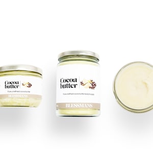 Pure raw cocoa butter |Plastic free packaging| Natural skin moisturiser | 100% natural no preservatives