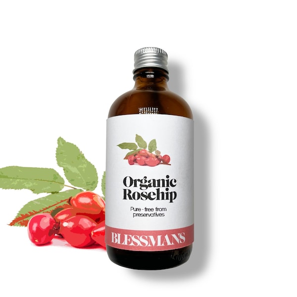 Extra virgin organic Rosehip seed oil 100% pure, unrefined organic, plastic free  | Cold pressed essential oil 10ml, 30ml, 50ml, 100ml,500