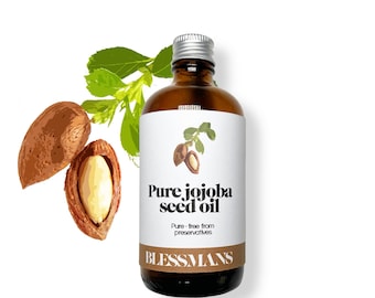 Pure unrefined cold pressed jojoba oil | natural skin moisturiser, hair damage repair, acne control, 100ml, 50ml, 30ml, 10ml