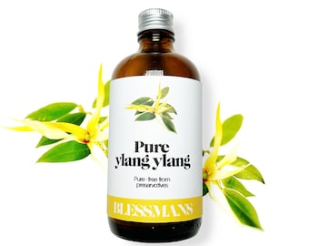 Huile essentielle d'ylang-ylang 100 % pure | Pur et naturel, non raffiné avec moins de plastique | Aromathérapie et huiles de bain