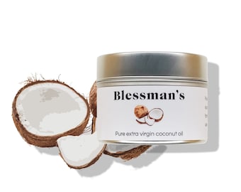 Reines biologisches Kokosnussöl extra vergine | Unverdünnte Hautpflege, Neurodermitis, trockene Haut, Haarpflege, 100ml, 500ml