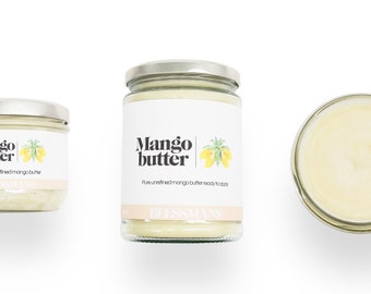 Manteca de mango / 100% pura y natural, sin conservantes, colorantes ni fragancias / Envase con menos plástico