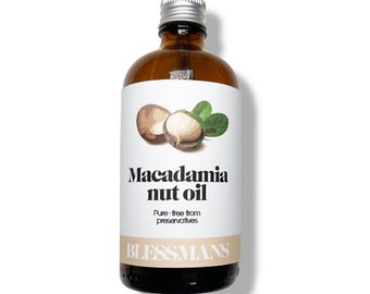 100% Macadamia nut oil cold pressed for dry hair & skin | body oil