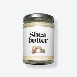 Shea butter Raw unrefined certified organic| Glass jar packaging | body butter, skin moisturiser, ready to apply, plastic free