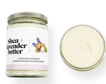 Pure shea butter & lavender oil | skincare | for normal and dry skin natural moisturiser | less plastic packaging