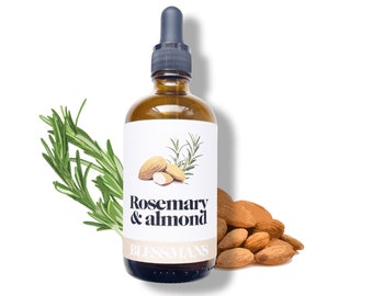 Pure rosemary & cold pressed almond for hair and body oil | less plastic | hair growth oil