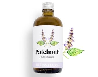 Pure patchouli essential oil for aromatherapy haircare & skincare | less plastic packaging