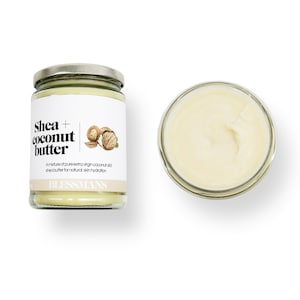 Organic extra virgin coconut oil & organic shea butter balm for dry skin, rash, eczema,psoriasis | Body butter