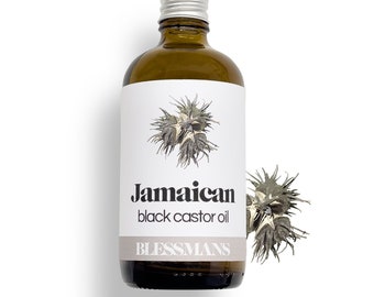 Pure natural jamaican black castor oil cold pressed | For dry skin & deep conditioning hair scalp | less plastic packaging