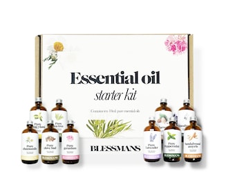 Premium 10x 10ml essential oil starter pack | gift set | gift | therapeutic grade | less plastic