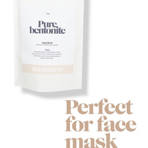 Pure bentonite clay powder calcium bentonite Plastic free packaging, vegan friendly Face mask fight acne, skin cleanser image 2