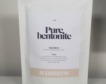 Pure bentonite clay powder calcium bentonite| Plastic free packaging, vegan friendly | Face mask | fight acne, skin cleanser