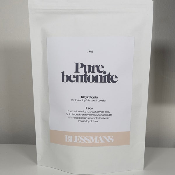 Pure bentonite clay powder calcium bentonite| Plastic free packaging, vegan friendly | Face mask | fight acne, skin cleanser