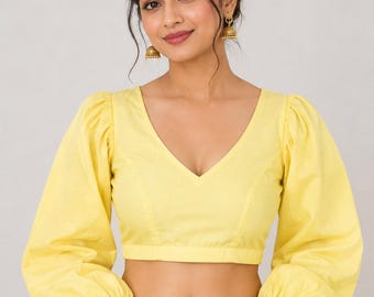 Women Readymade Silk Blouse: V Neck, Wedding Wear Sari Blouse