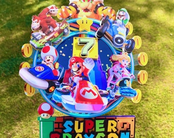 Super Mario Bros Birthday Cake Topper, Custom Princess Peach Party Decor, Mario Theme Topper, Nintendo Birthday Party