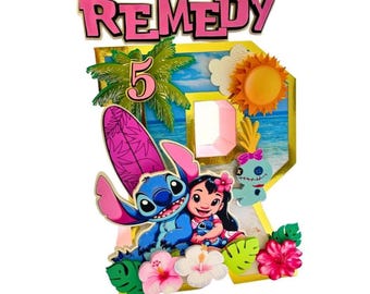 Lilo and Stitch Custom 3D Letters, Hawaiian Party Decorations, Lilo and Stitch 3D Letters, Stitch Birthday