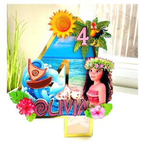 Moana Theme 3D Numbers, Moana Birthday Party Decorations, Moana Custom Letters, Moana Party Supplies, Moana Party Decor