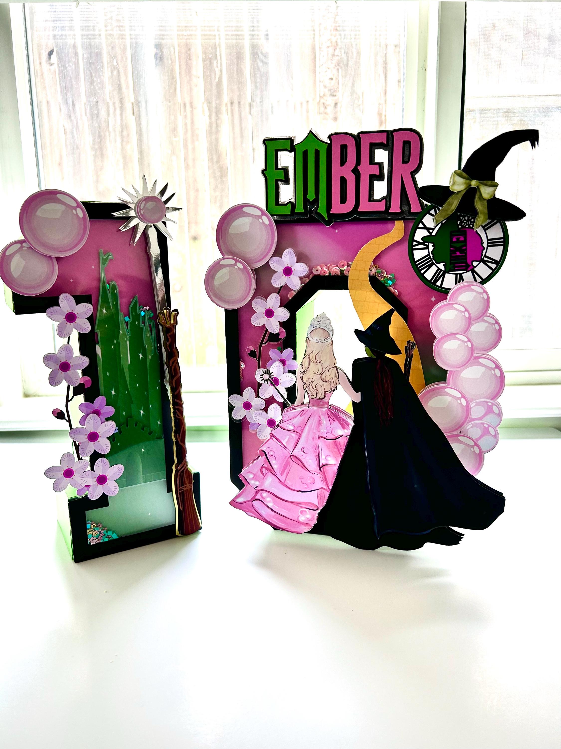 Wicked for Good 3D Letters, Glinda and Elphaba Birthday Party ...