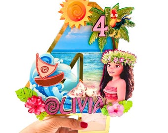 Moana Thema 3D Zahlen, Moana Geburtstagsparty Dekorationen, Moana Benutzerdefinierte Buchstaben, Moana Party Zubehör, Moana Party Dekor