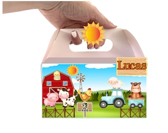 Personalized Farm Favor Boxes: Barnyard Birthday Party Decorations