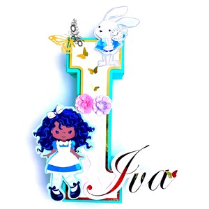 Letras 3D de Alice no País das Maravilhas, festa de aniversário de Alice, decoração de chá de bebê, decoração de Alice de verdade, Alice afro-americana, Alice no país das maravilhas