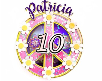 Decorazione per torta "Two Groovy": decorazione retrò per feste di compleanno