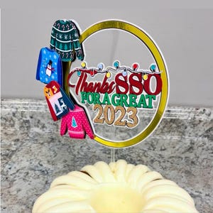 Ugly Christmas Sweater Cake Topper: Holiday Party Decoration