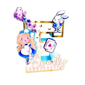 Alice in Onederland 3D Letters, Wonderland Birthday Tea Party Decorations, Alice Tea Party Decor, Alice Theme 3D Letters, Alice Supplies
