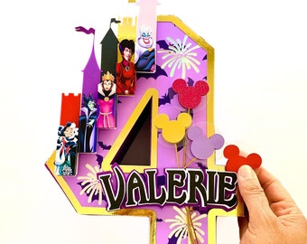 Villains Party Decor, Disney Evil Queen 3D Letter, Maleficent Birthday, Halloween Theme, Villains Centerpiece