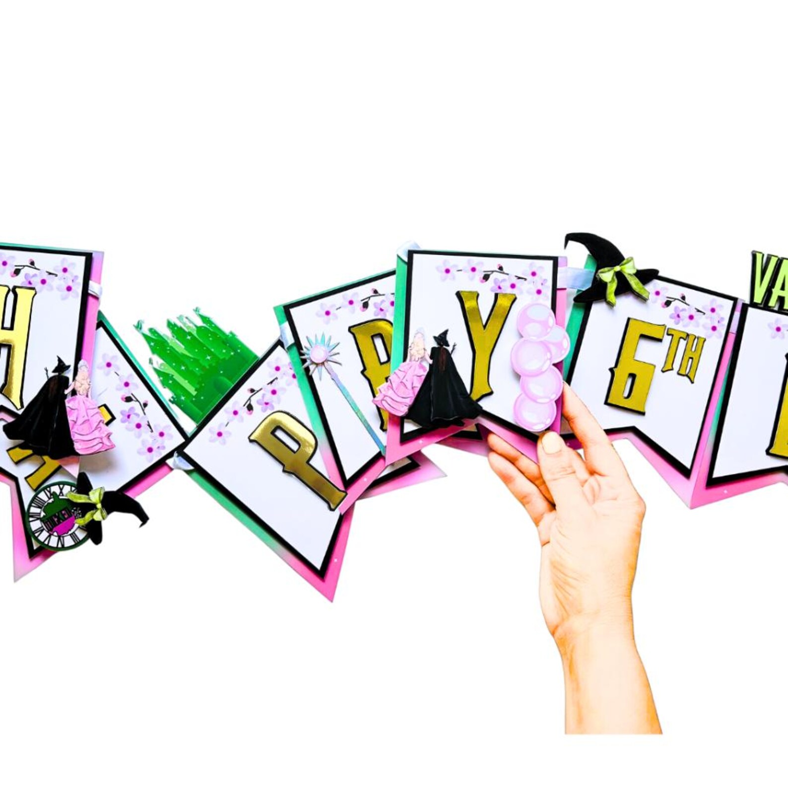 Wicked 3D Letters, Glinda and Elphaba Birthday Party Decoration, Pink ...