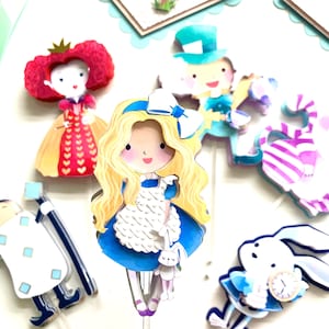 Alice in Onederland Cupcake Toppers: First Birthday Party Decorations