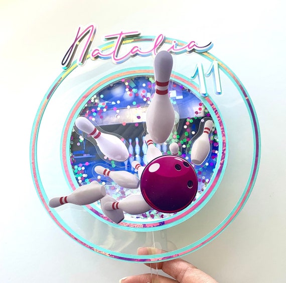 Bowling Cake Topper, Bowling Themed Birthday Party, Custom Personalized Bowling Cake Topper, Bowling Party Supplies, Bowling Party Decor Il_570xn