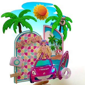 Malibu Doll Cake Topperpool Partysummer Cake Toppergirls - Etsy