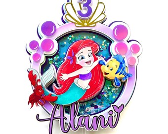 Baby Ariel Cake Topper, Under the Sea Birthday Party Decorations, Mermaid theme