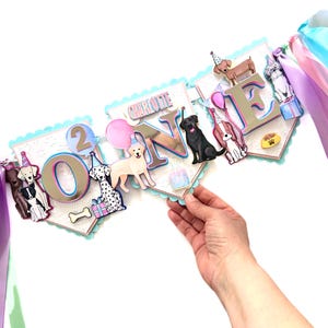 ONE Dog Birthday Banner, Puppy 1st Pawty Decor, Dog Party Garland, Puppy 1st Birthday Party, Lets Pawty Banner
