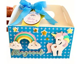 Magical Unicorn Gable Boxes,1st Birthday Party,Unicorn Birthday Favor Boxes,Rainbow Treat Boxes