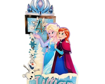 Letras 3D com tema Frozen, decorações para festa de aniversário da Elsa e da Anna, números 3D Frozen, tema de aniversário da Elsa, decoração para festa Frozen