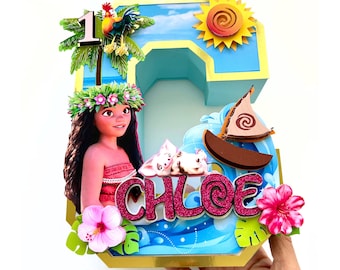 Moana Theme 3D Numbers, Moana Birthday Party Decorations, Moana Custom Letters, Moana Party Supplies, Moana Party Decor