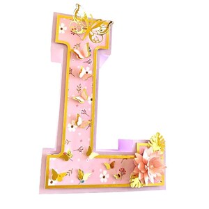Butterfly Floral 3D Letters: Girl Birthday Party Decoration